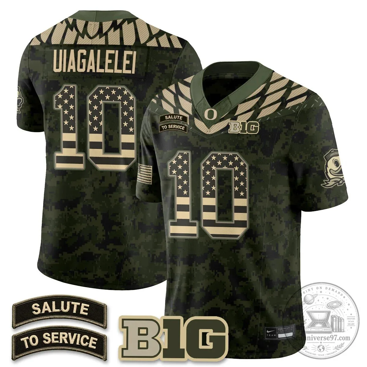 Black Football Jersey for Oregon Ducks Salute to Service 81 Black Football Jersey for Oregon Ducks Salute to Service