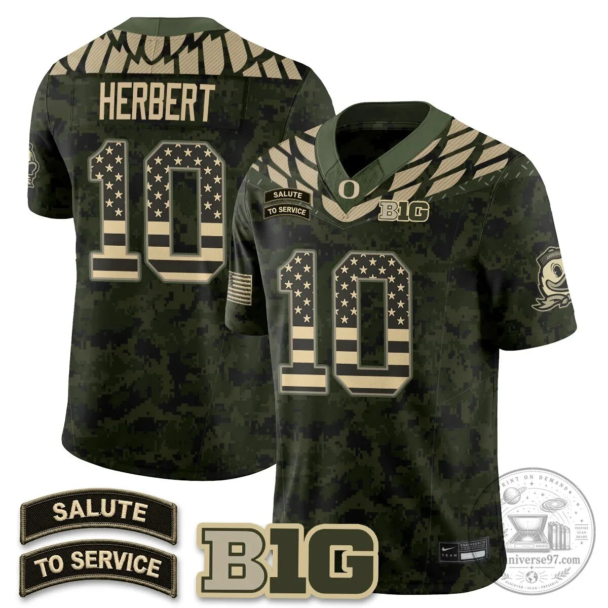 Black Football Jersey for Oregon Ducks Salute to Service 84 Black Football Jersey for Oregon Ducks Salute to Service