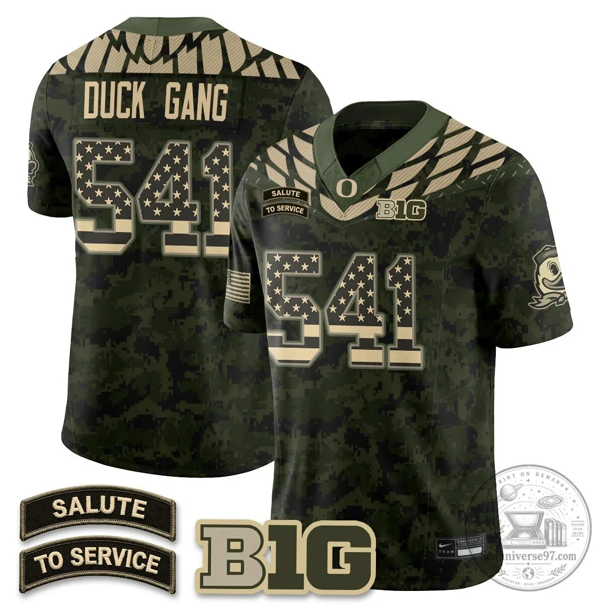 Black Football Jersey for Oregon Ducks Salute to Service 85 Black Football Jersey for Oregon Ducks Salute to Service