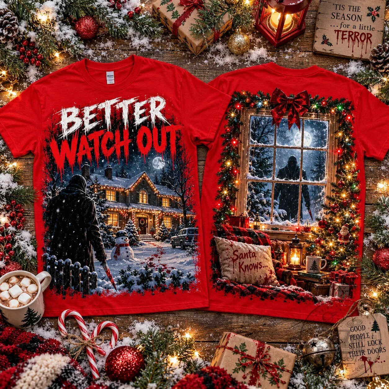 Better Watch Out Christmas Horror Movie Slasher Killer T-Shirt