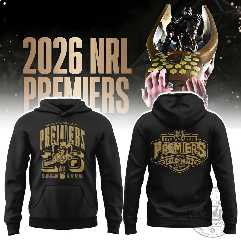 Sydney Roosters National Rugby League 2026 Premiers Black Hoodie Sydney Roosters National Rugby League 2026 Premiers Black Hoodie