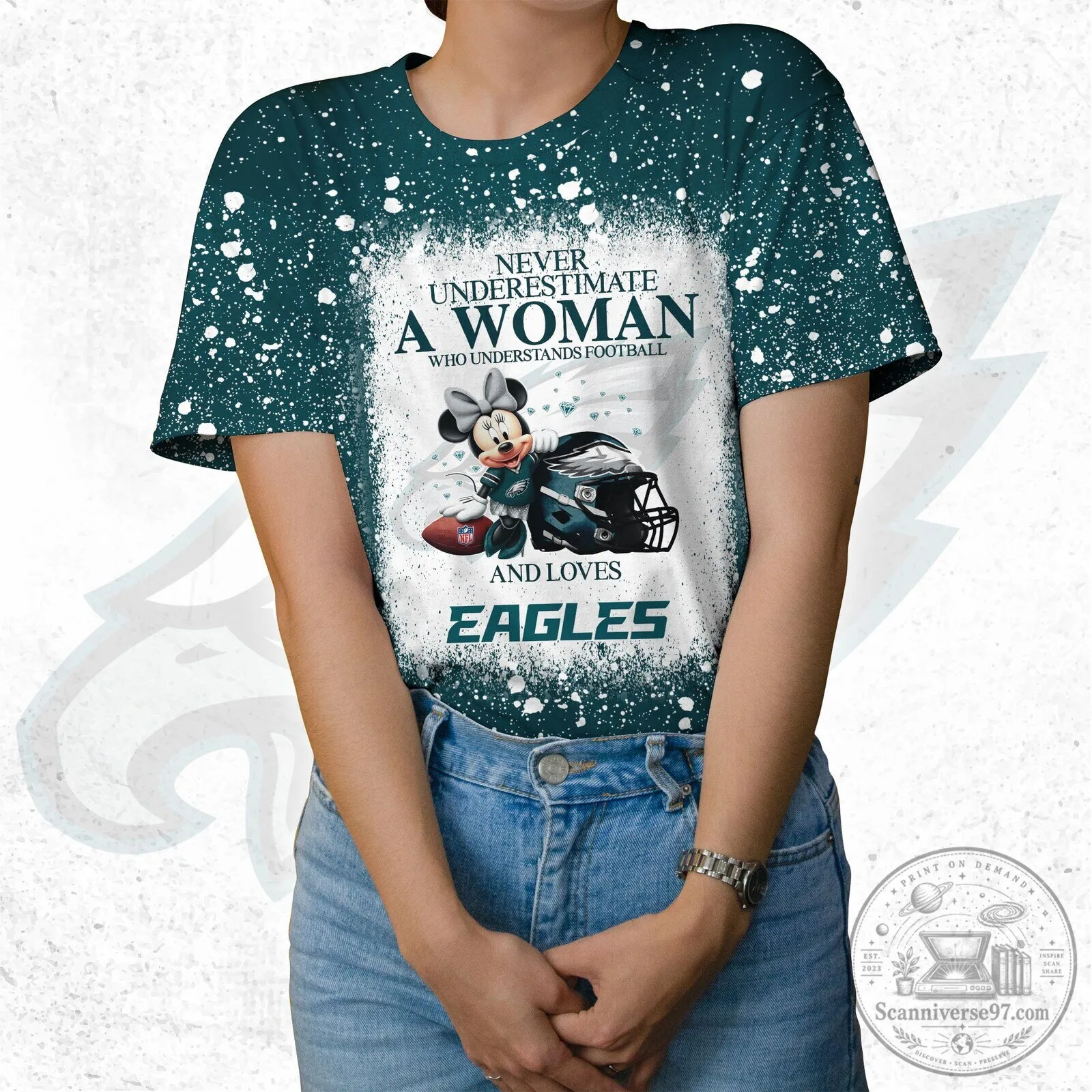 Philadelphia Eagles Football Woman Fan T-Shirt 12 Philadelphia Eagles Football Woman Fan T-Shirt