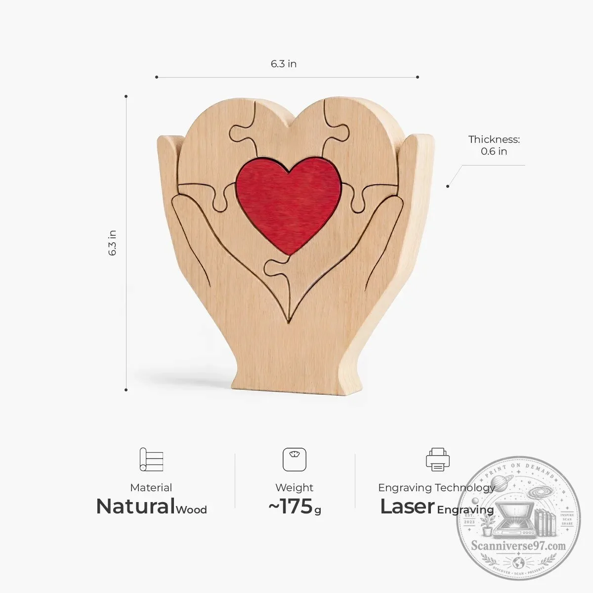 Personalized Heart Shaped Wooden Puzzle for Mom with Custom Family Names 8 Personalized Heart Shaped Wooden Puzzle for Mom with Custom Family Names