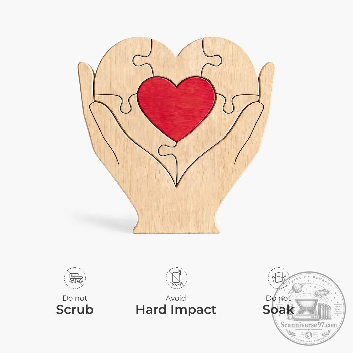 Personalized Heart Shaped Wooden Puzzle for Mom with Custom Family Names 10 Personalized Heart Shaped Wooden Puzzle for Mom with Custom Family Names