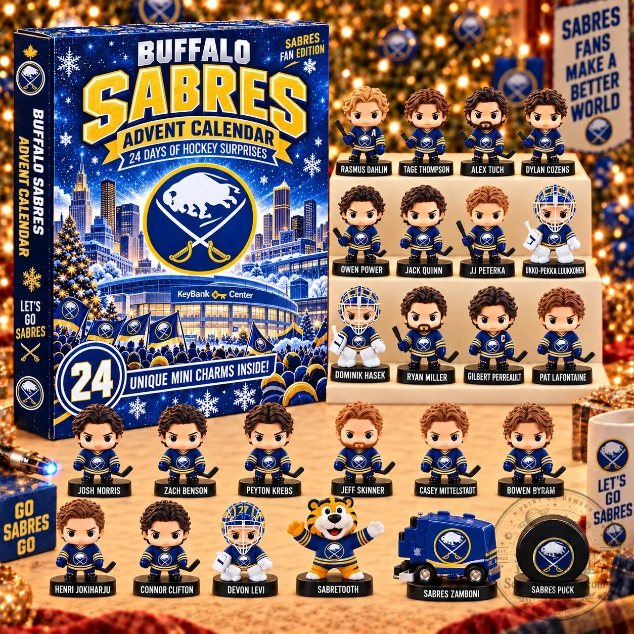 Buffalo Sabres Hockey Team Advent Calendar Blind Box with 24 Mini Charms