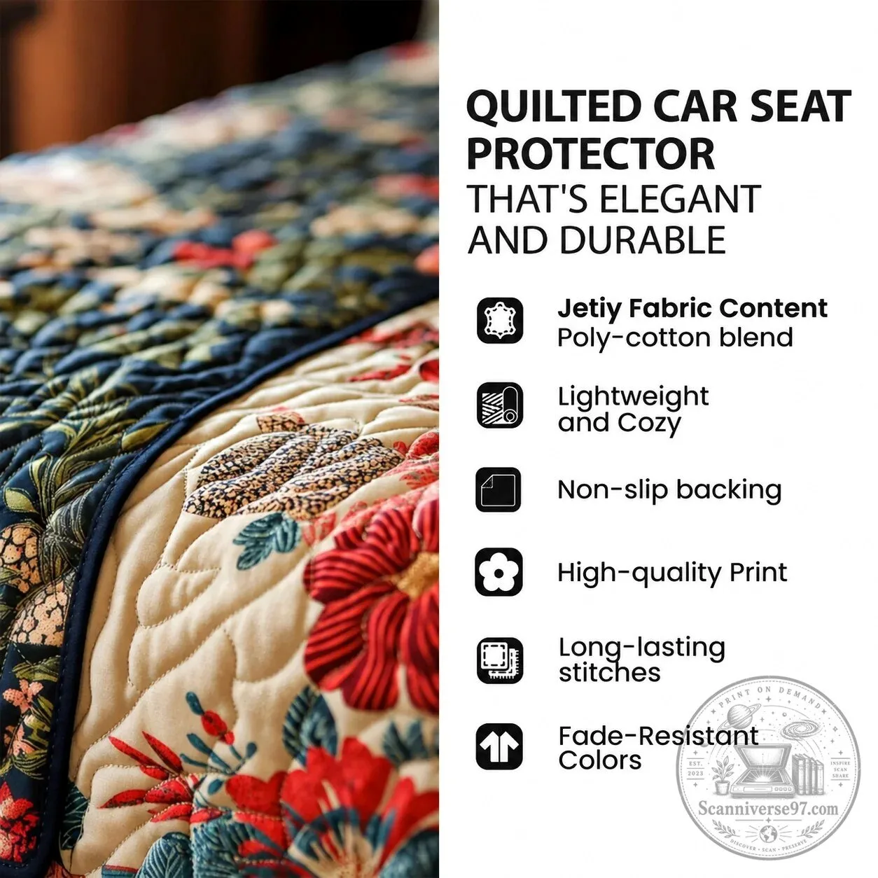 Sunflower Sunshine In A Jar Quilted Car Seat Cover Protector 7 Sunflower Sunshine In A Jar Quilted Car Seat Cover Protector