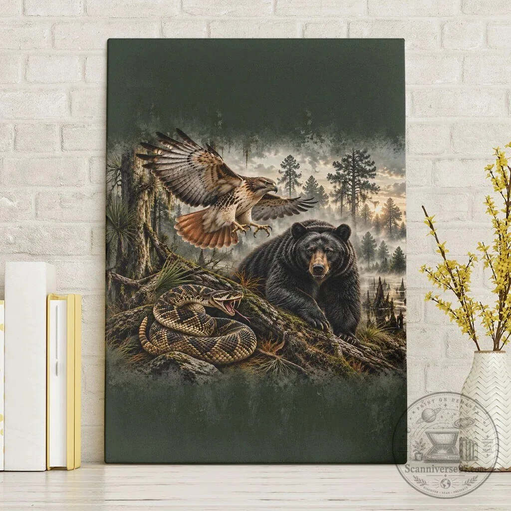 Chahta Yakni Tribe Land Of The Free Native American Wildlife Nature Landscape Canvas