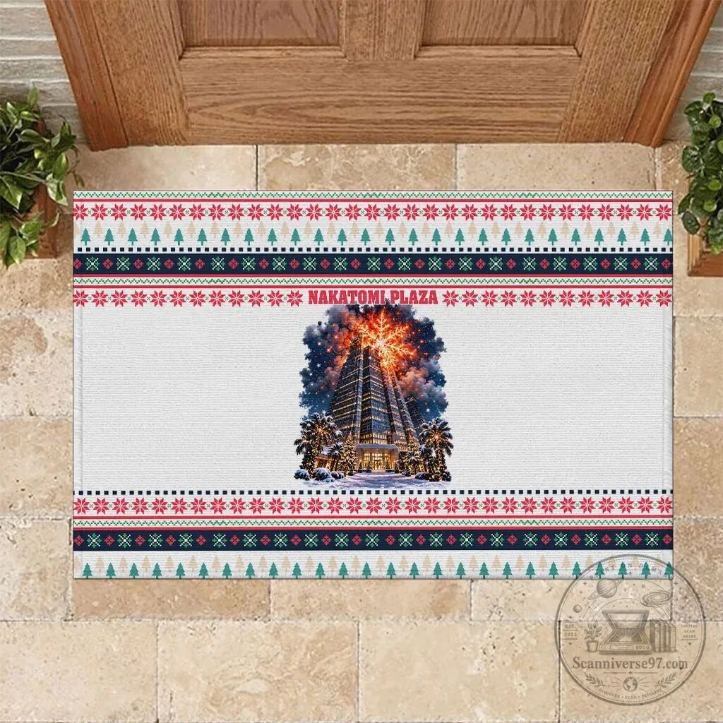 Christmas Nakatomi Plaza Explosion Holiday Doormat