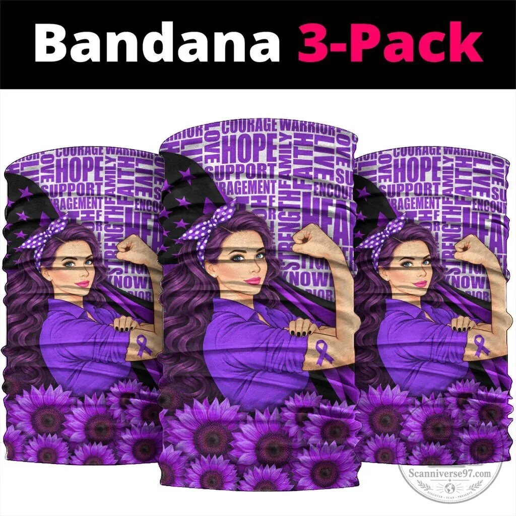 Domestic Violence Awareness Purple Ribbon Strong Woman Sunflower Neck Gaiter