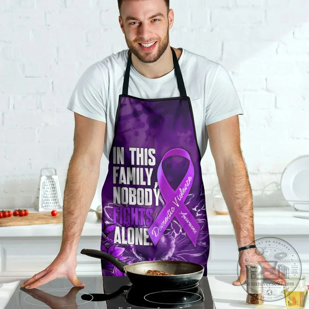 Domestic Violence Awareness Purple Ribbon Sunflower Nobody Fights Alone Apron 10 Domestic Violence Awareness Purple Ribbon Sunflower Nobody Fights Alone Apron