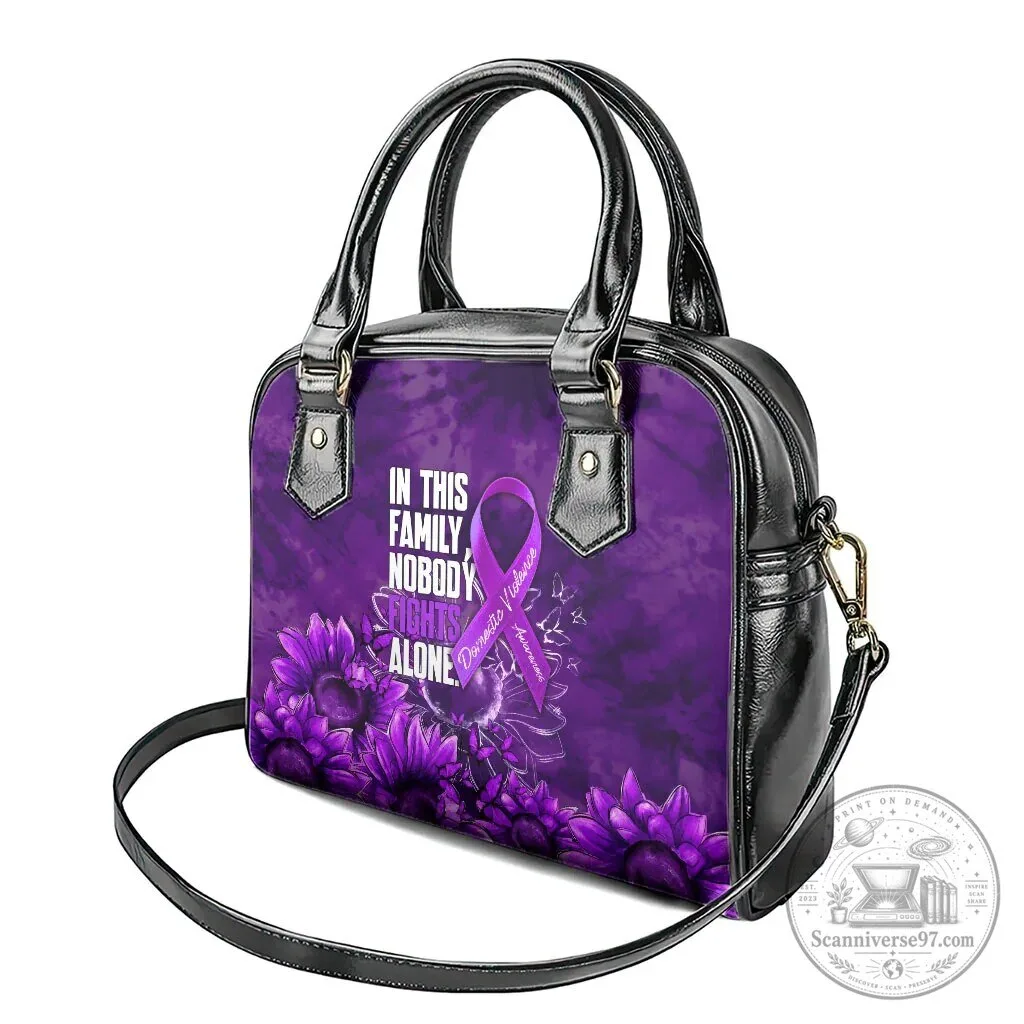 Domestic Violence Awareness Purple Ribbon Sunflower Shoulder Handbag 10 Domestic Violence Awareness Purple Ribbon Sunflower Shoulder Handbag