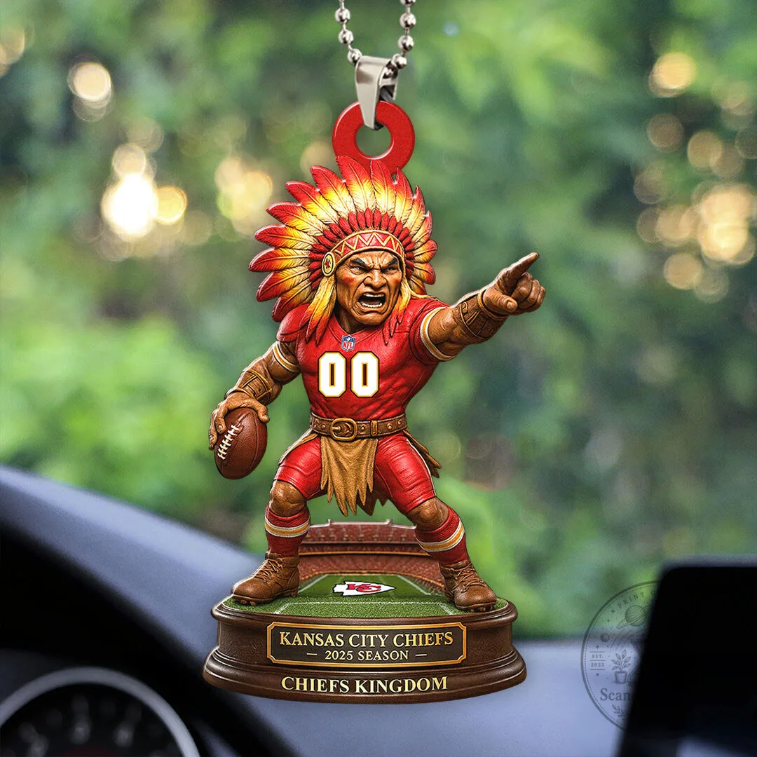 Kansas City Chiefs Football Mascot Car Ornament 2025 Season Chiefs Kingdom