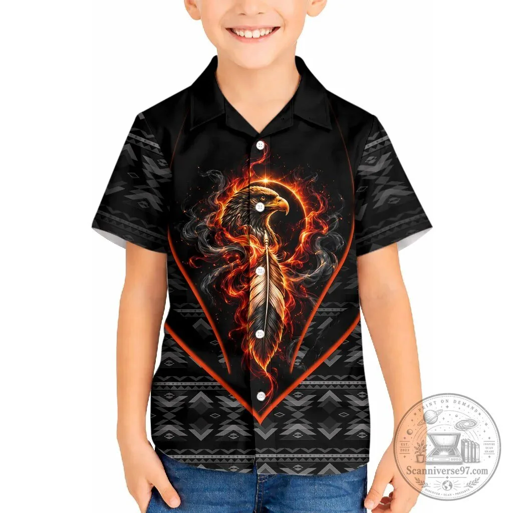 Fiery Phoenix Spirit Animal Native American Tribal Pattern Hawaiian Shirt 8 Fiery Phoenix Spirit Animal Native American Tribal Pattern Hawaiian Shirt