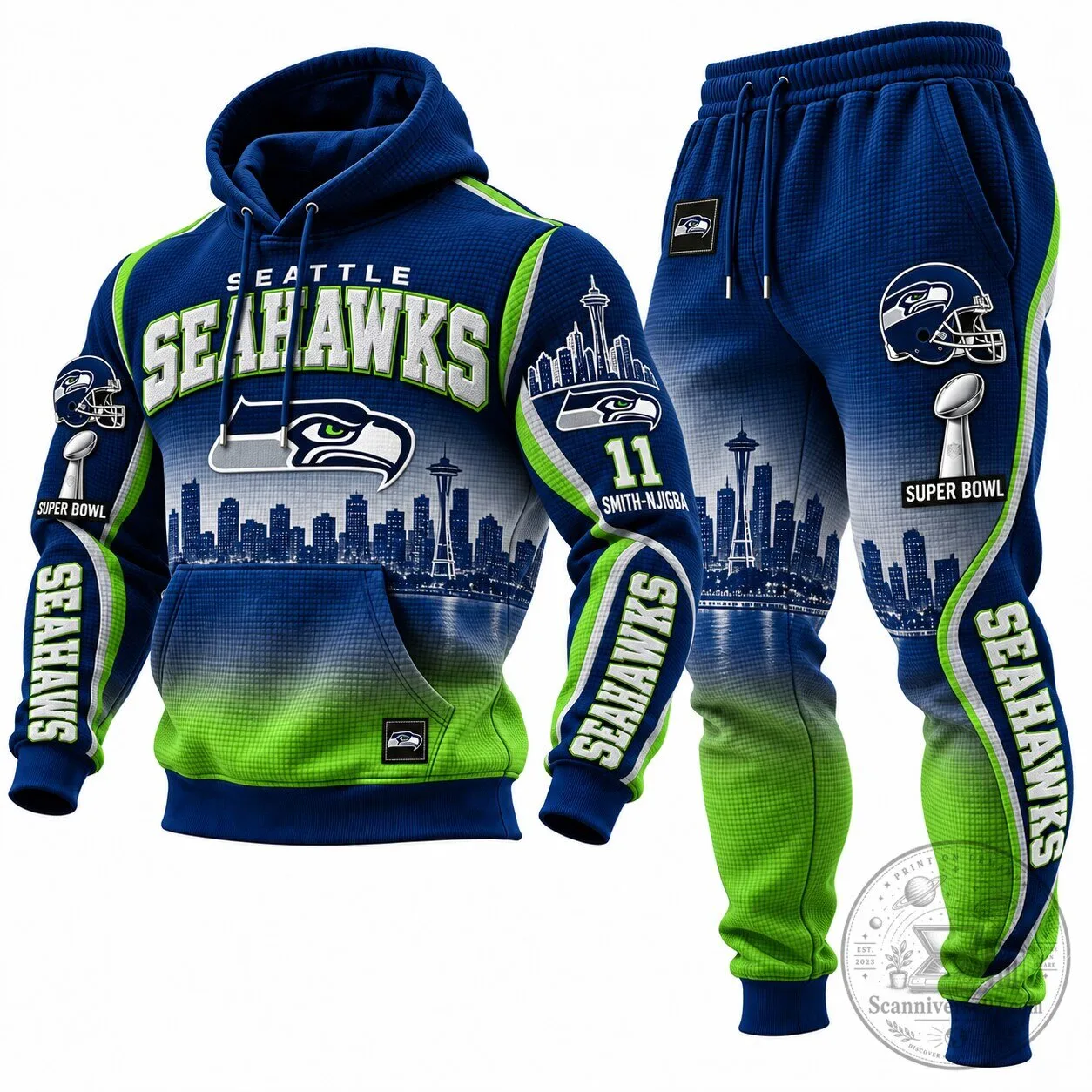 Seattle Seahawks Super Bowl Champions Skyline Hoodie