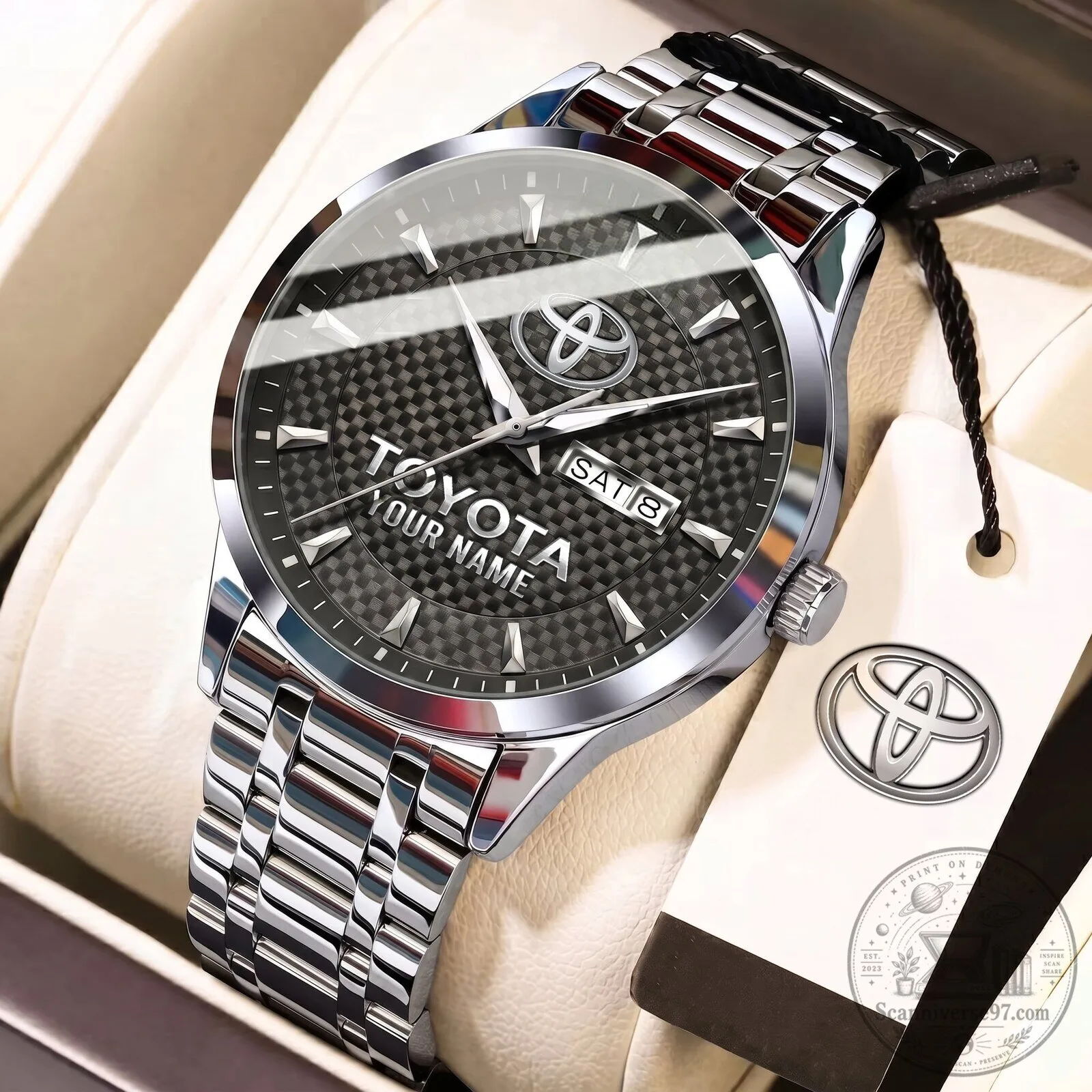 Toyota Custom Name Elegant Fashion Design Stainless Steel Watch