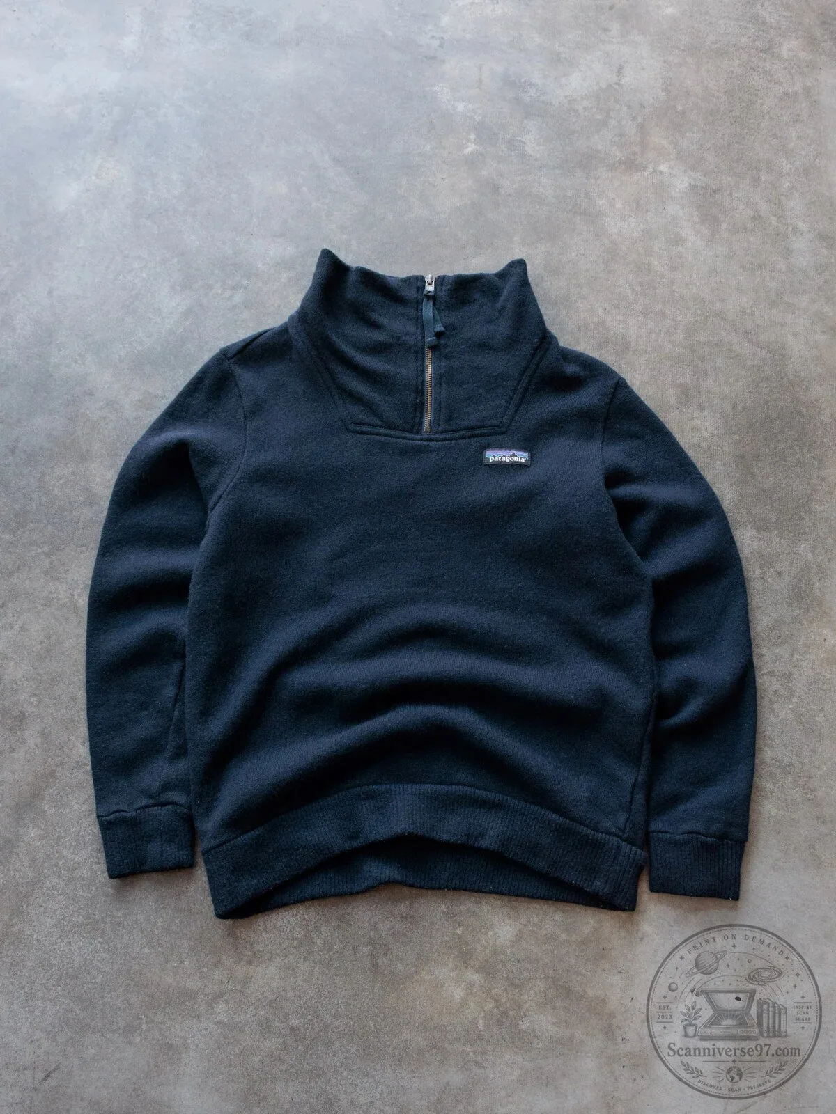 Patagonia Navy Blue Fleece Quarter Zip Pullover Sweatshirt for Men
