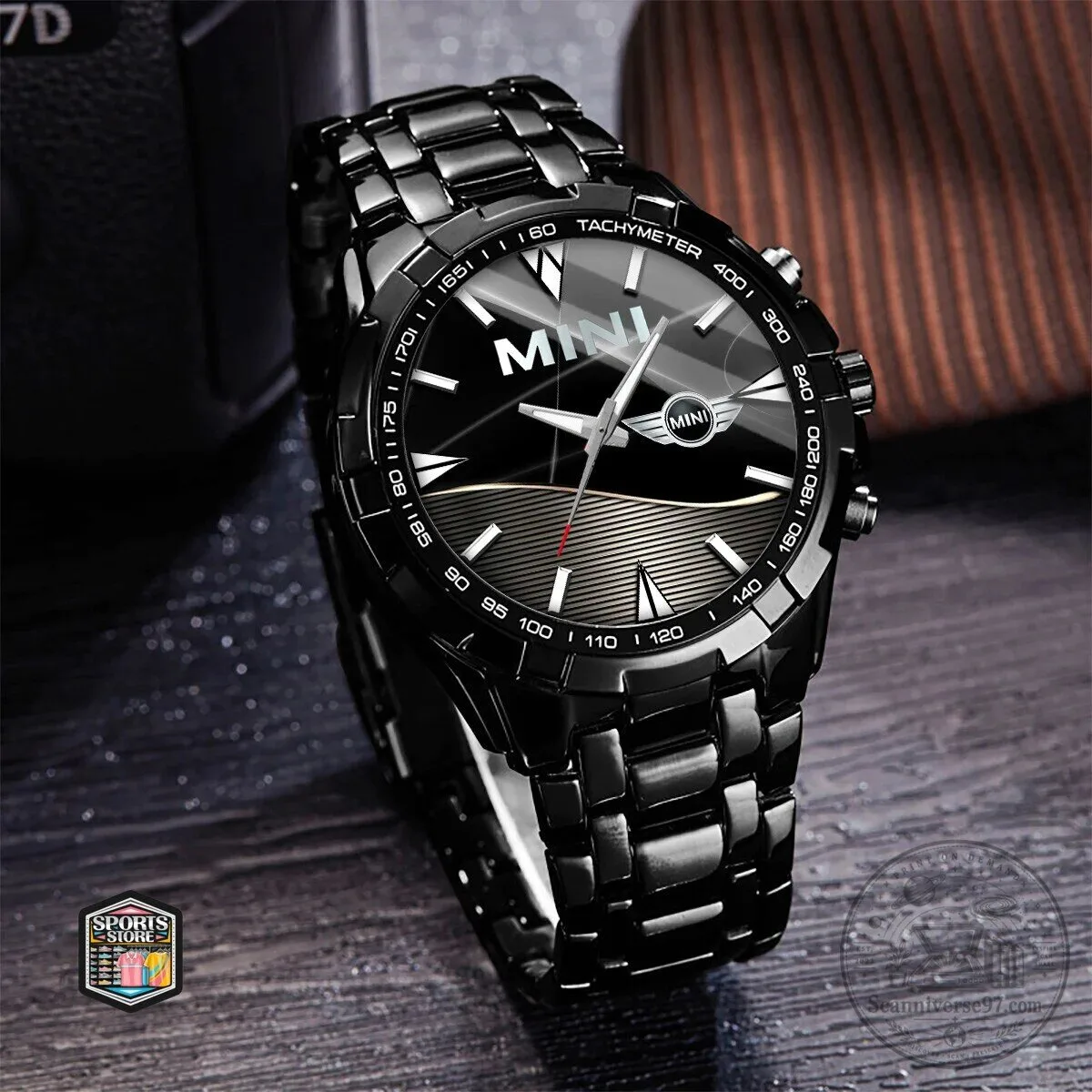 Mini Cooper Car Logo Black Stainless Steel Watch for Men 7 Mini Cooper Car Logo Black Stainless Steel Watch for Men