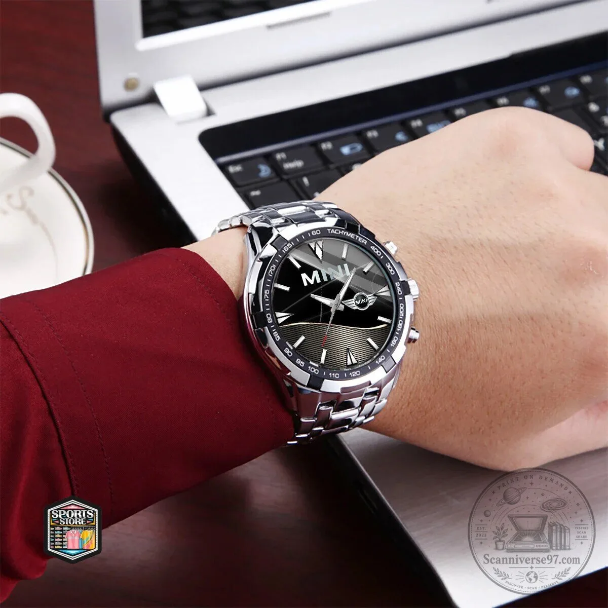 Mini Cooper Car Logo Black Stainless Steel Watch for Men 12 Mini Cooper Car Logo Black Stainless Steel Watch for Men