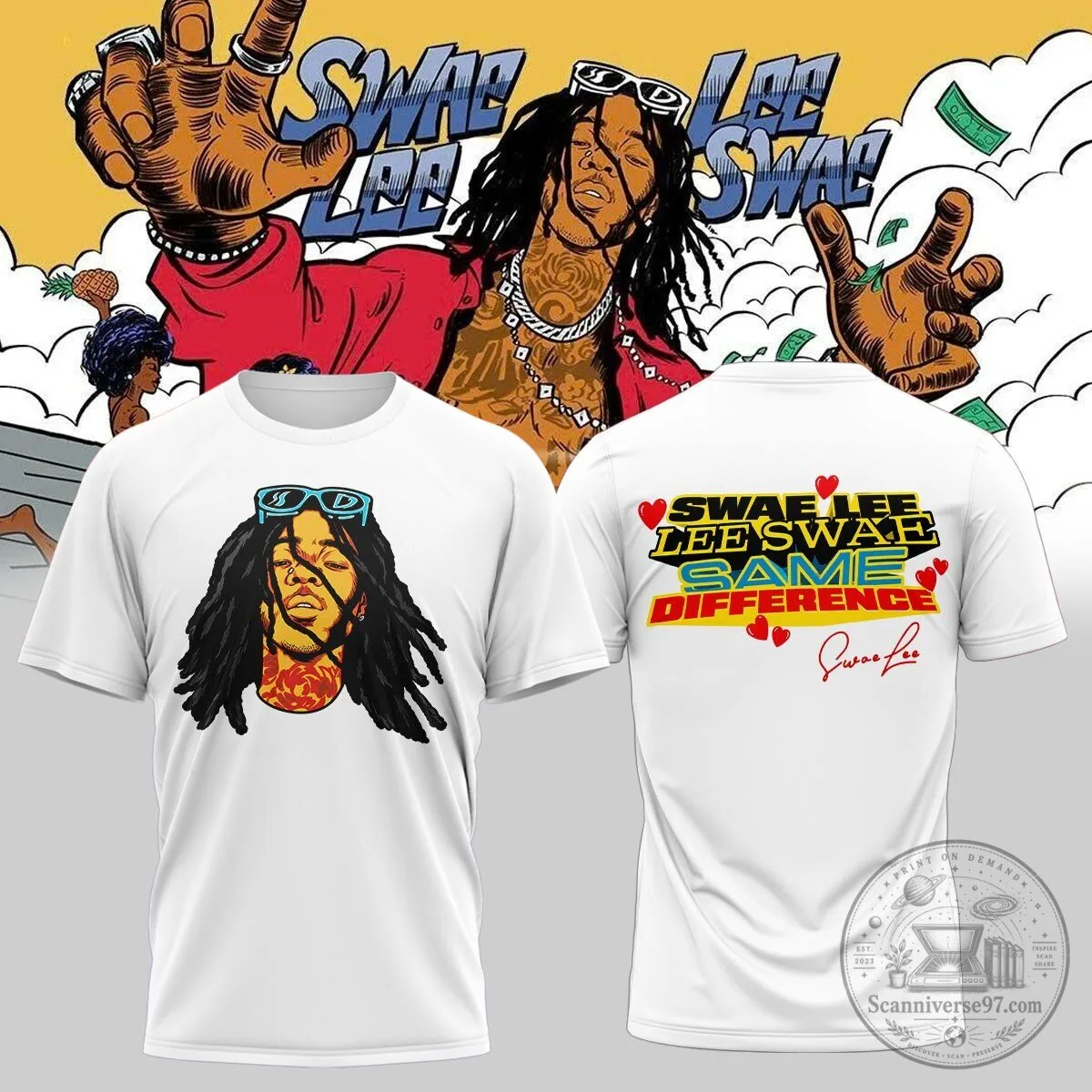 Swae Lee Same Difference Tour Signature Limited Edition White T-Shirt 1 Swae Lee Same Difference Tour Signature Limited Edition White T-Shirt