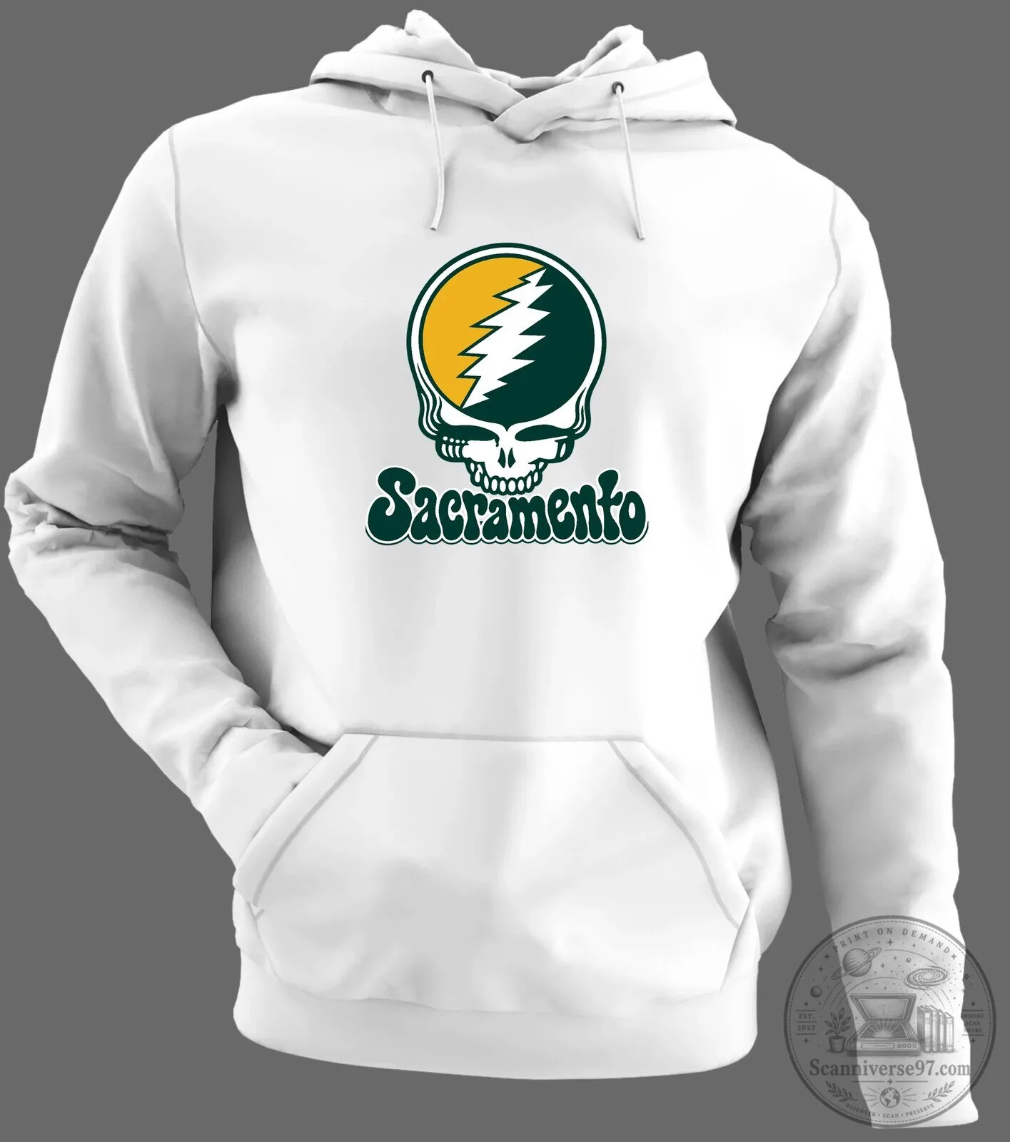 Grateful Dead Steal Your Face Sacramento Baseball White Hoodie 19 Grateful Dead Steal Your Face Sacramento Baseball White Hoodie