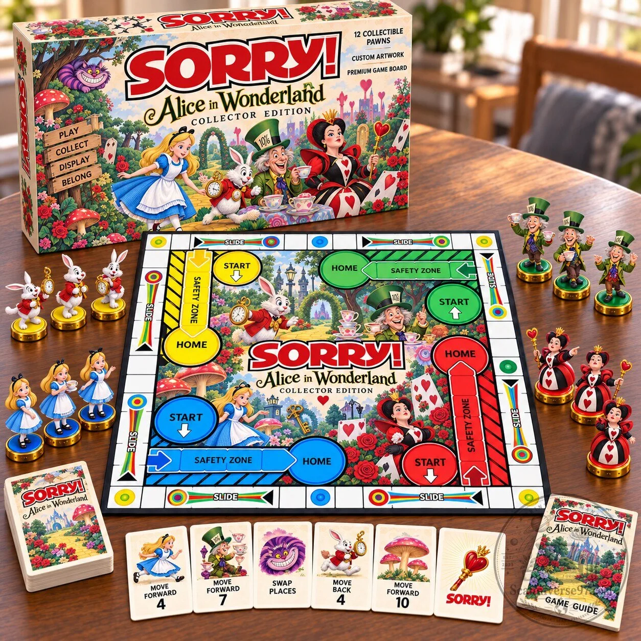 Sorry! Alice in Wonderland Collector's Edition Board Game Set