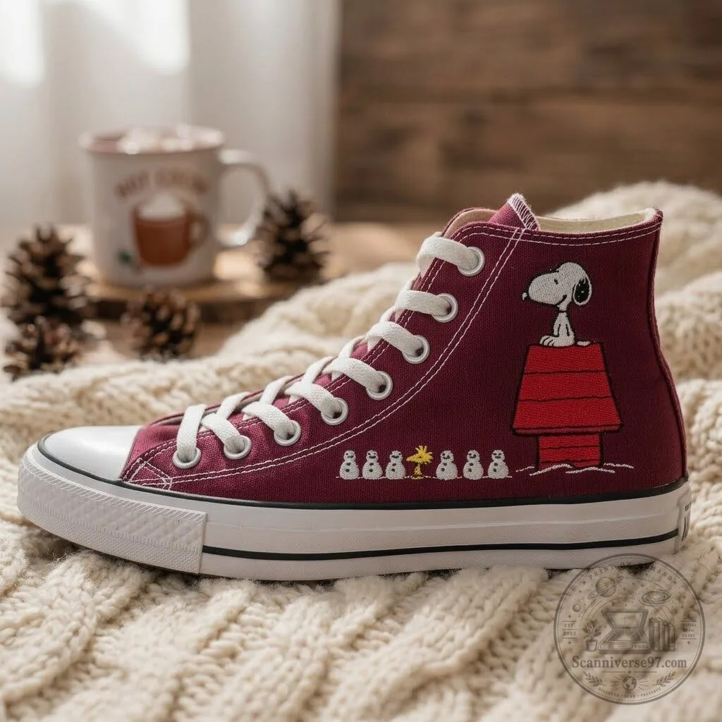 Snoopy Peanuts Cartoon Character High-Top Canvas Shoes