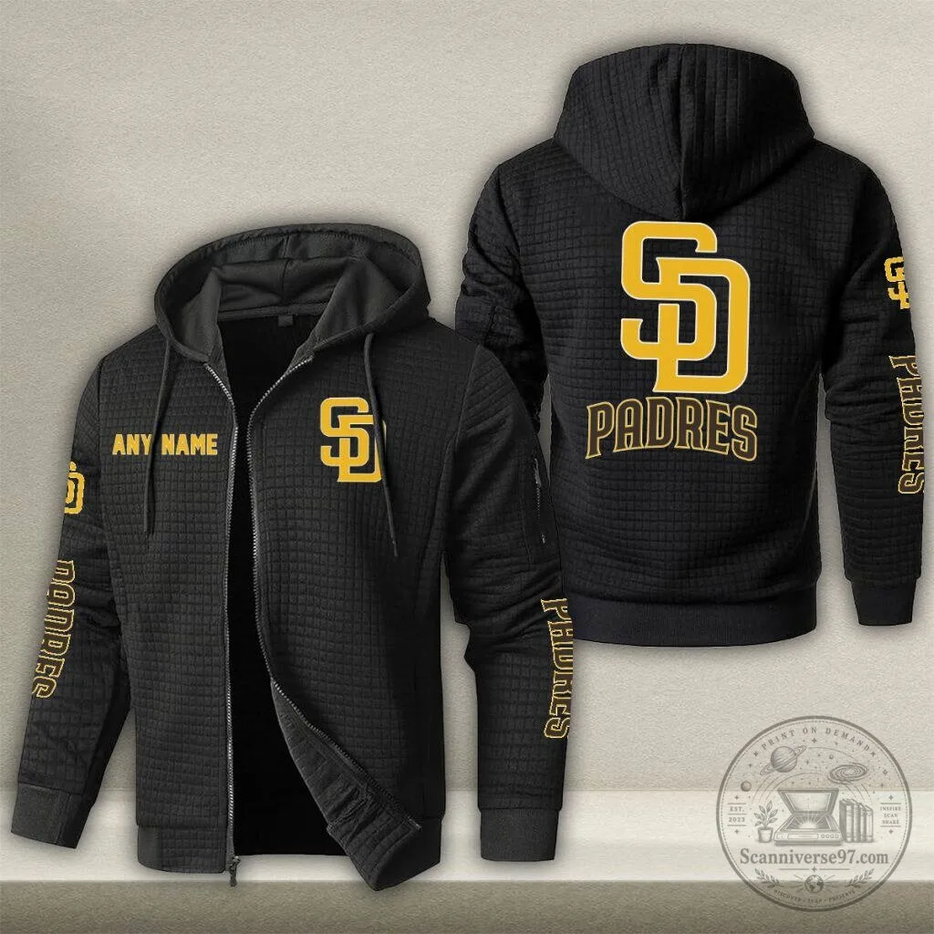 San Diego Padres Baseball Personalized Name Waffle Zip Hoodie 7 San Diego Padres Baseball Personalized Name Waffle Zip Hoodie