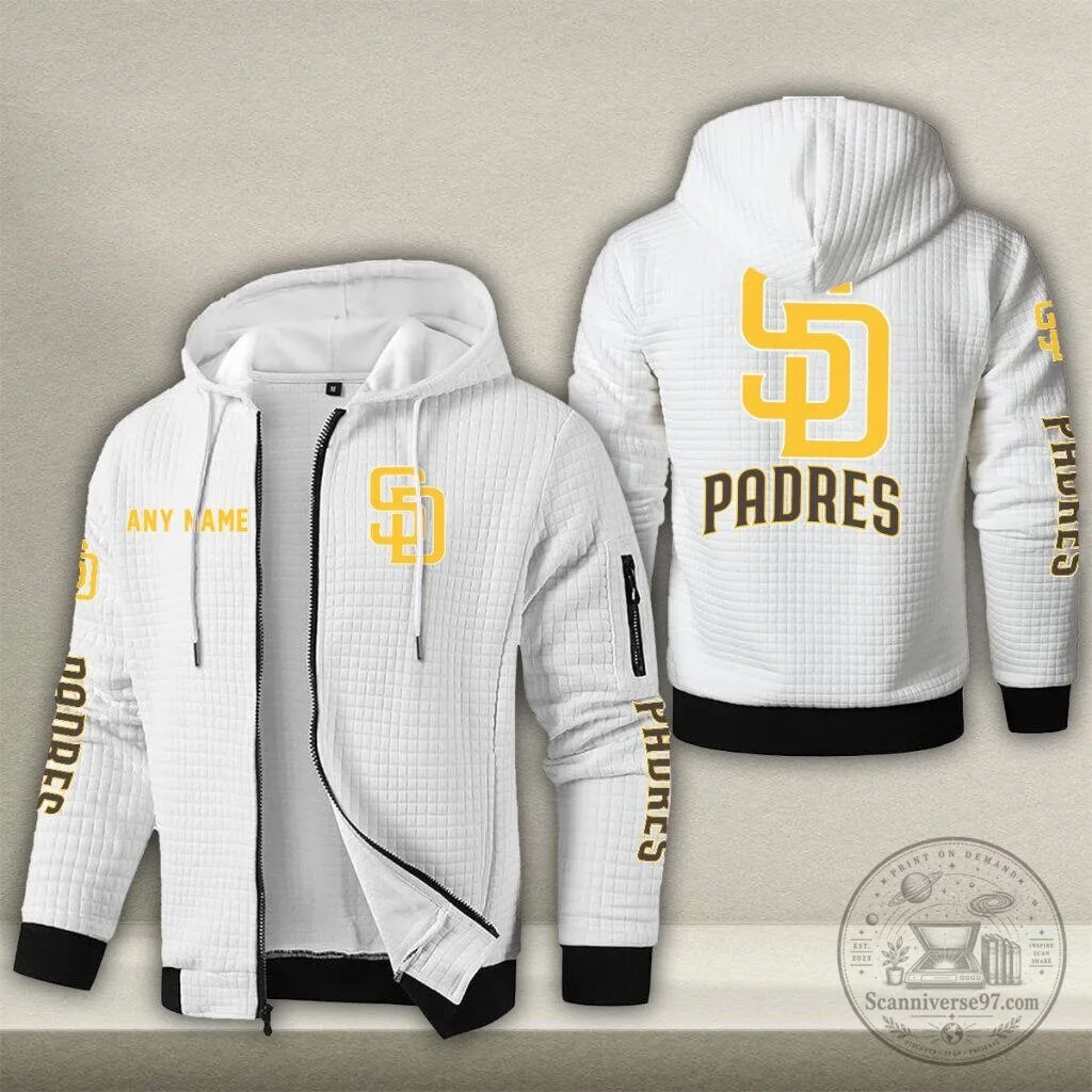 San Diego Padres Baseball Personalized Name Waffle Zip Hoodie 8 San Diego Padres Baseball Personalized Name Waffle Zip Hoodie