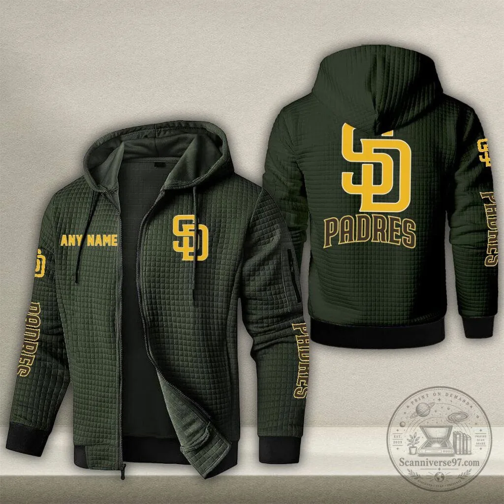 San Diego Padres Baseball Personalized Name Waffle Zip Hoodie 13 San Diego Padres Baseball Personalized Name Waffle Zip Hoodie