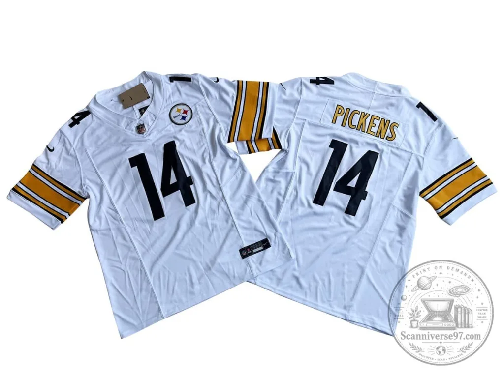 George Pickens Pittsburgh Steelers White Football Jersey Number 14 71 George Pickens Pittsburgh Steelers White Football Jersey Number 14
