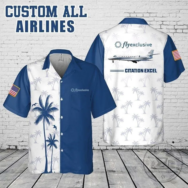 Flyexclusive Citation Excel Private Jet Palm Trees Hawaiian Shirt 64 Flyexclusive Citation Excel Private Jet Palm Trees Hawaiian Shirt