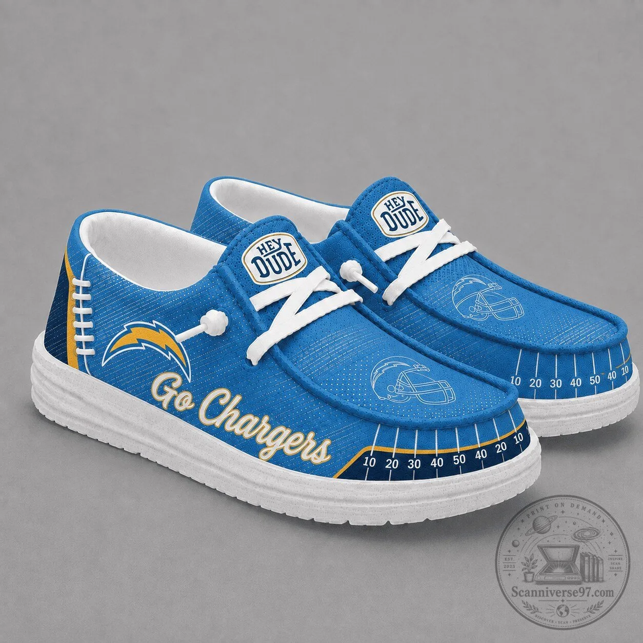 Los Angeles Chargers Football Field Fan Loafer Shoes for Men and Women