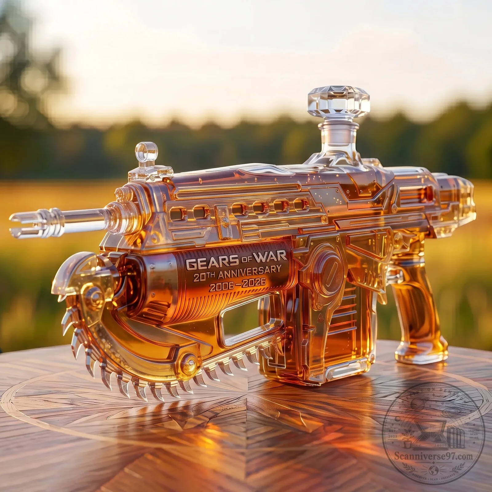 Gears of War 20th Anniversary Lancer Rifle Whiskey Decanter Bottle