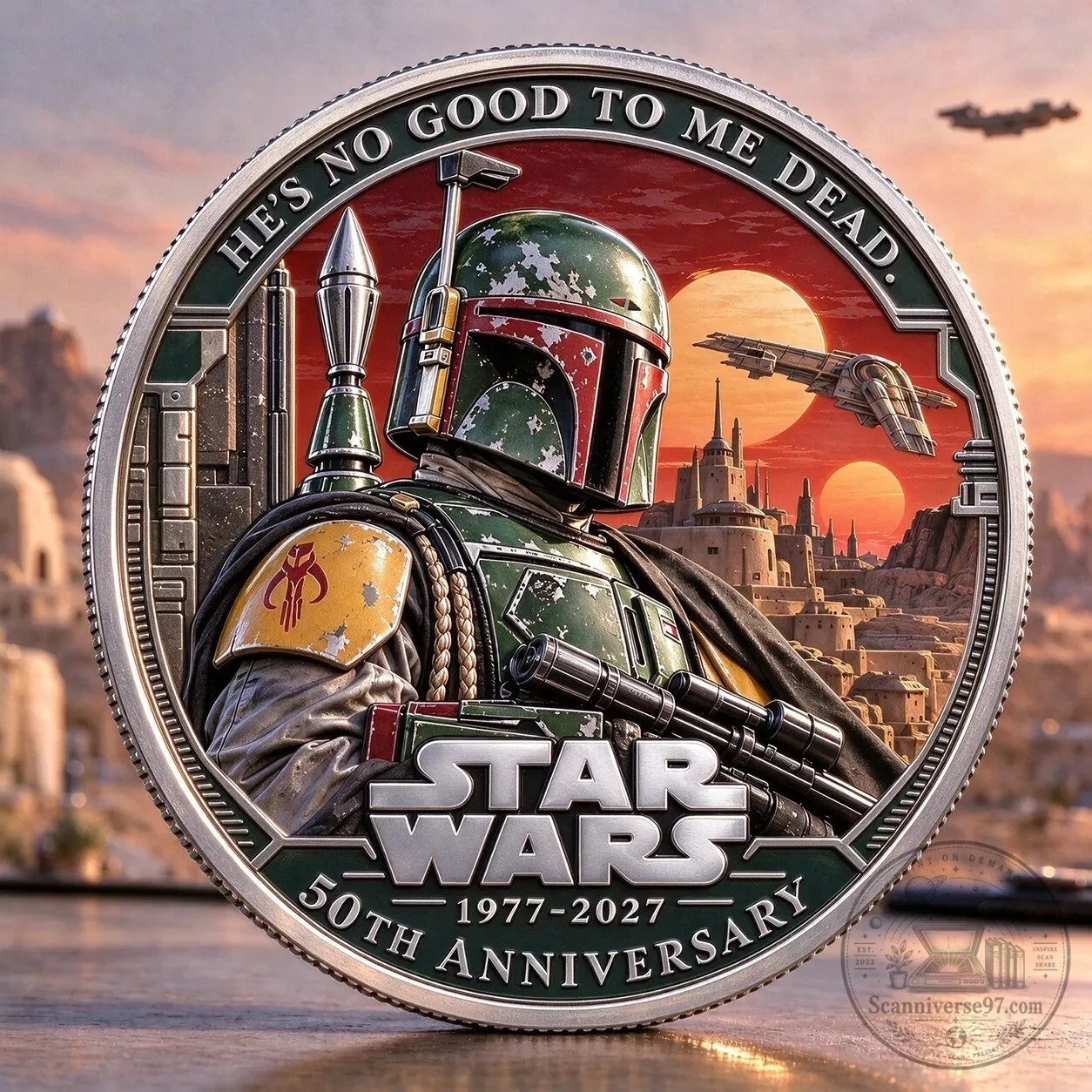 Star Wars Boba Fett 50th Anniversary Commemorative Coin Collectible