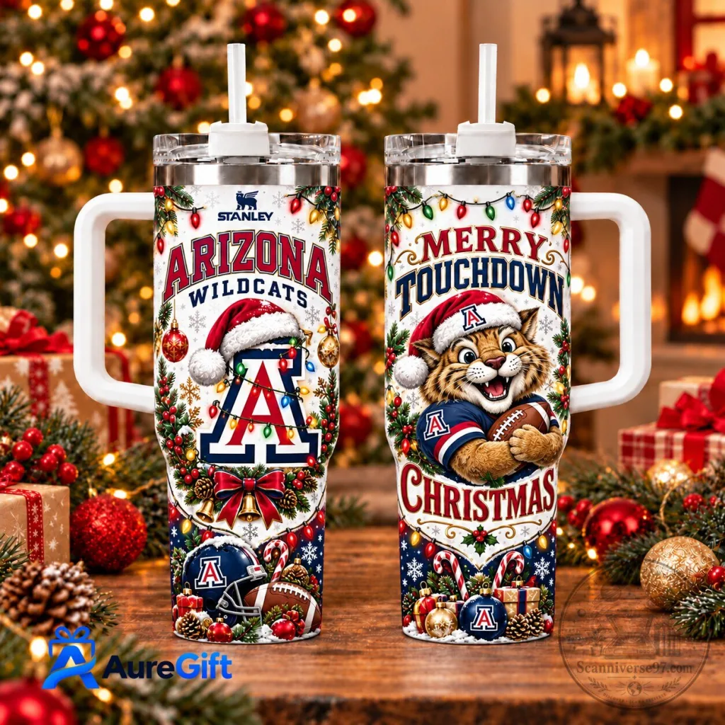 Arizona Wildcats Christmas Merry Touchdown Holiday Stainless Steel Tumbler Arizona Wildcats Christmas Merry Touchdown Holiday Stainless Steel Tumbler