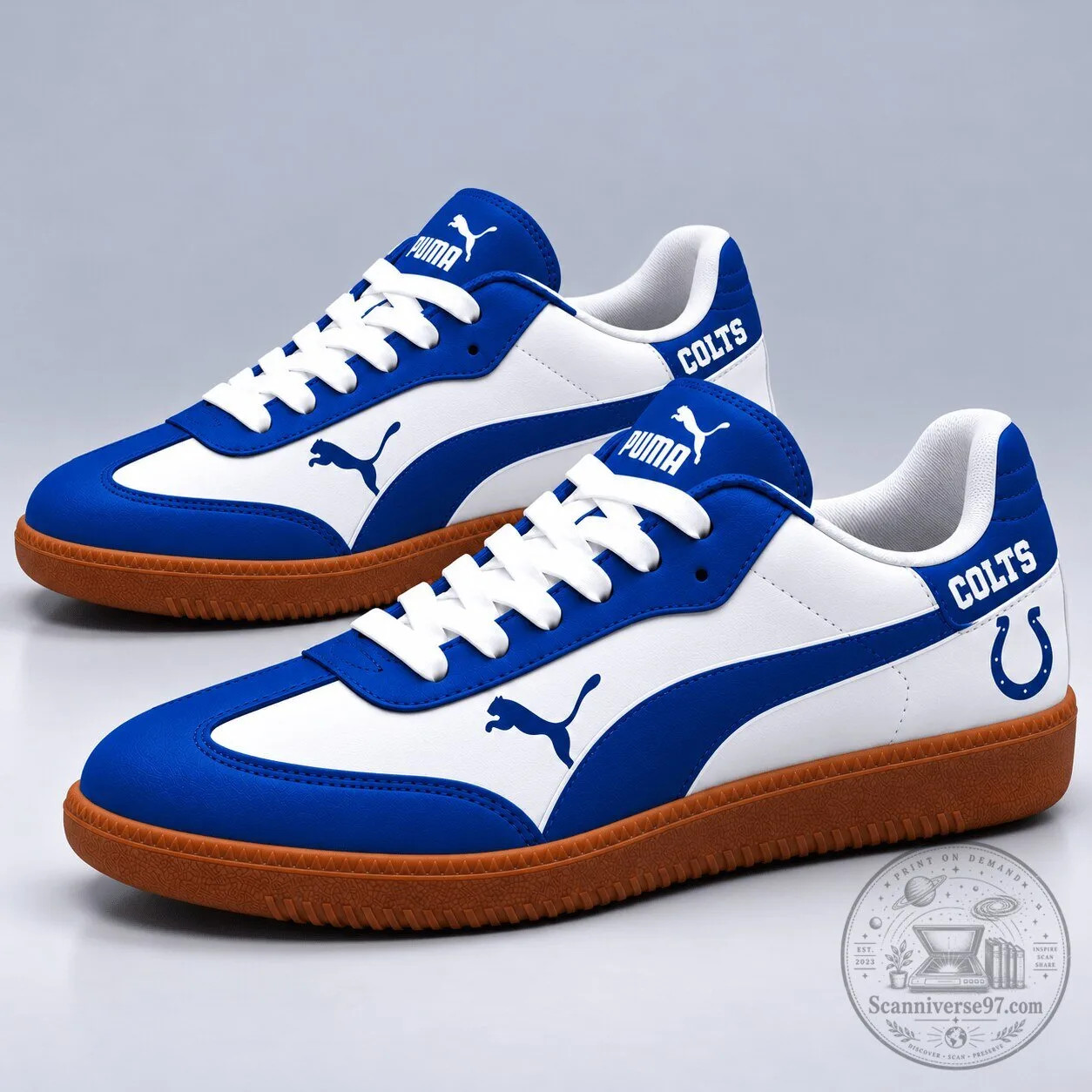 Indianapolis Colts Blue and White Team Logo Athletic Sports Shoes