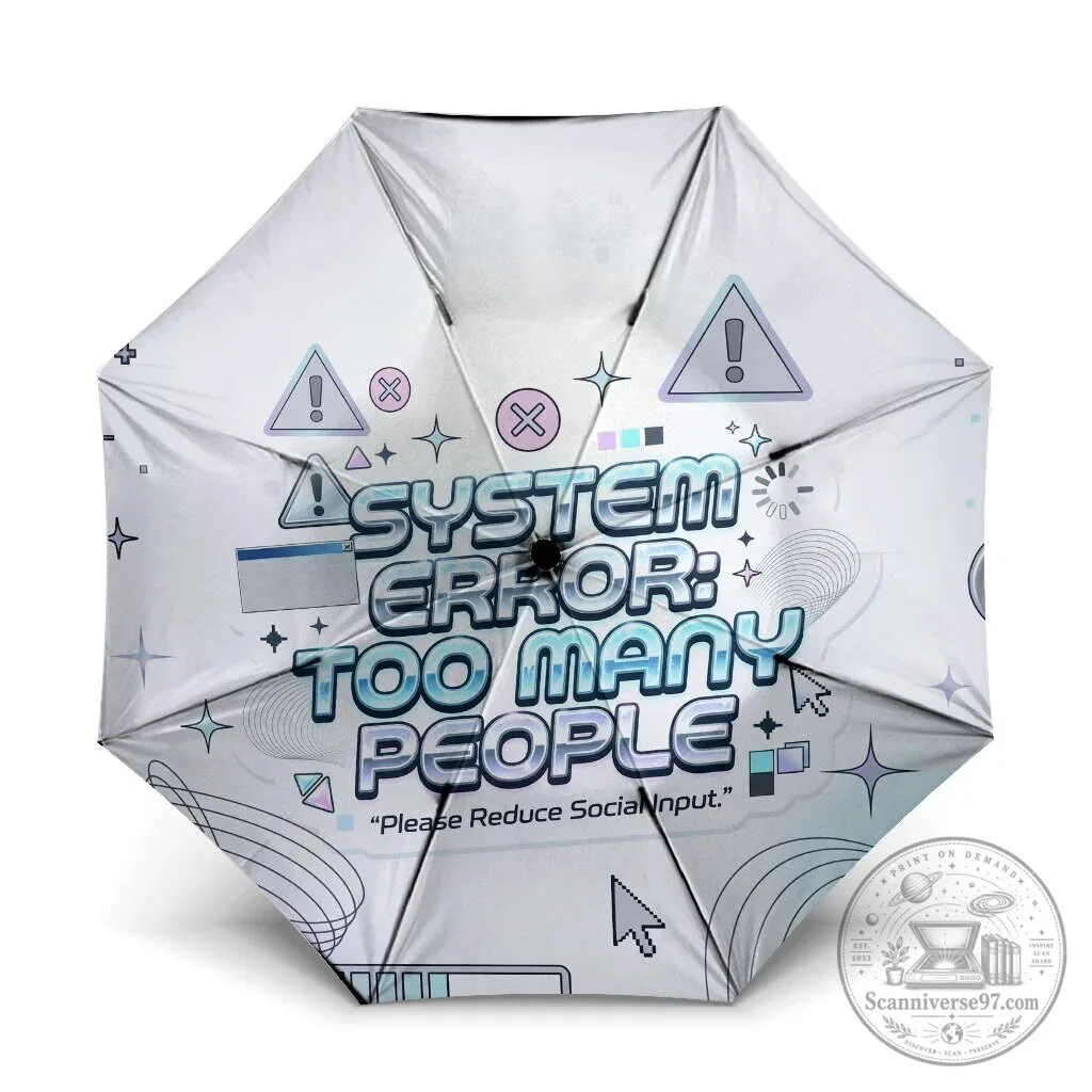 System Error Too Many People Umbrella Y2K Retro Tech Computer Interface Cyber Aesthetic 1 System Error Too Many People Umbrella Y2K Retro Tech Computer Interface Cyber Aesthetic
