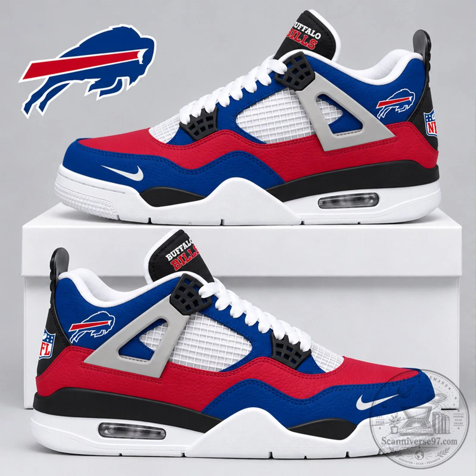 Buffalo Bills National Football League Team Colors Fan Fashion Sneakers