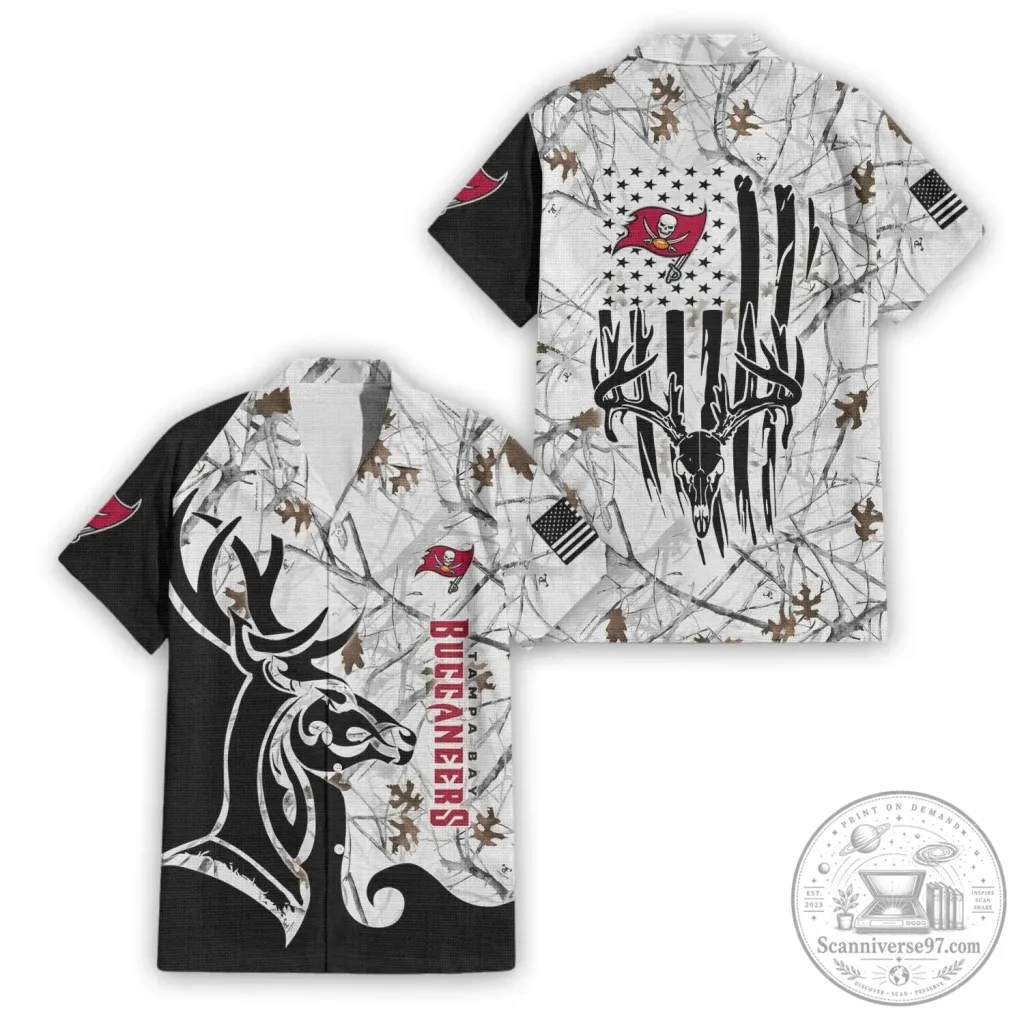 Tampa Bay Buccaneers Deer Hunting Camouflage Hawaiian Shirt 62 Tampa Bay Buccaneers Deer Hunting Camouflage Hawaiian Shirt