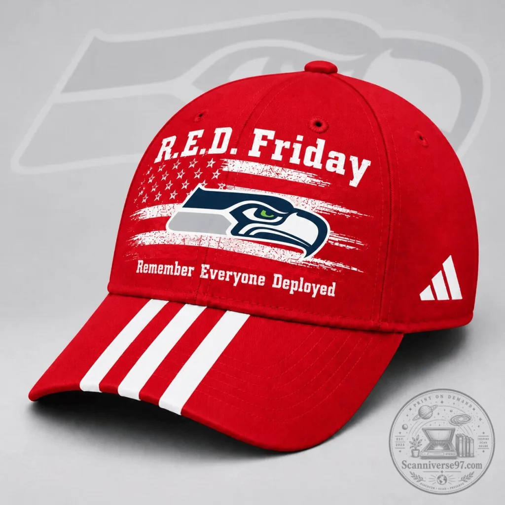 Seattle Seahawks R.E.D. Friday Remember Everyone Deployed American Flag Baseball Cap Seattle Seahawks R.E.D. Friday Remember Everyone Deployed American Flag Baseball Cap