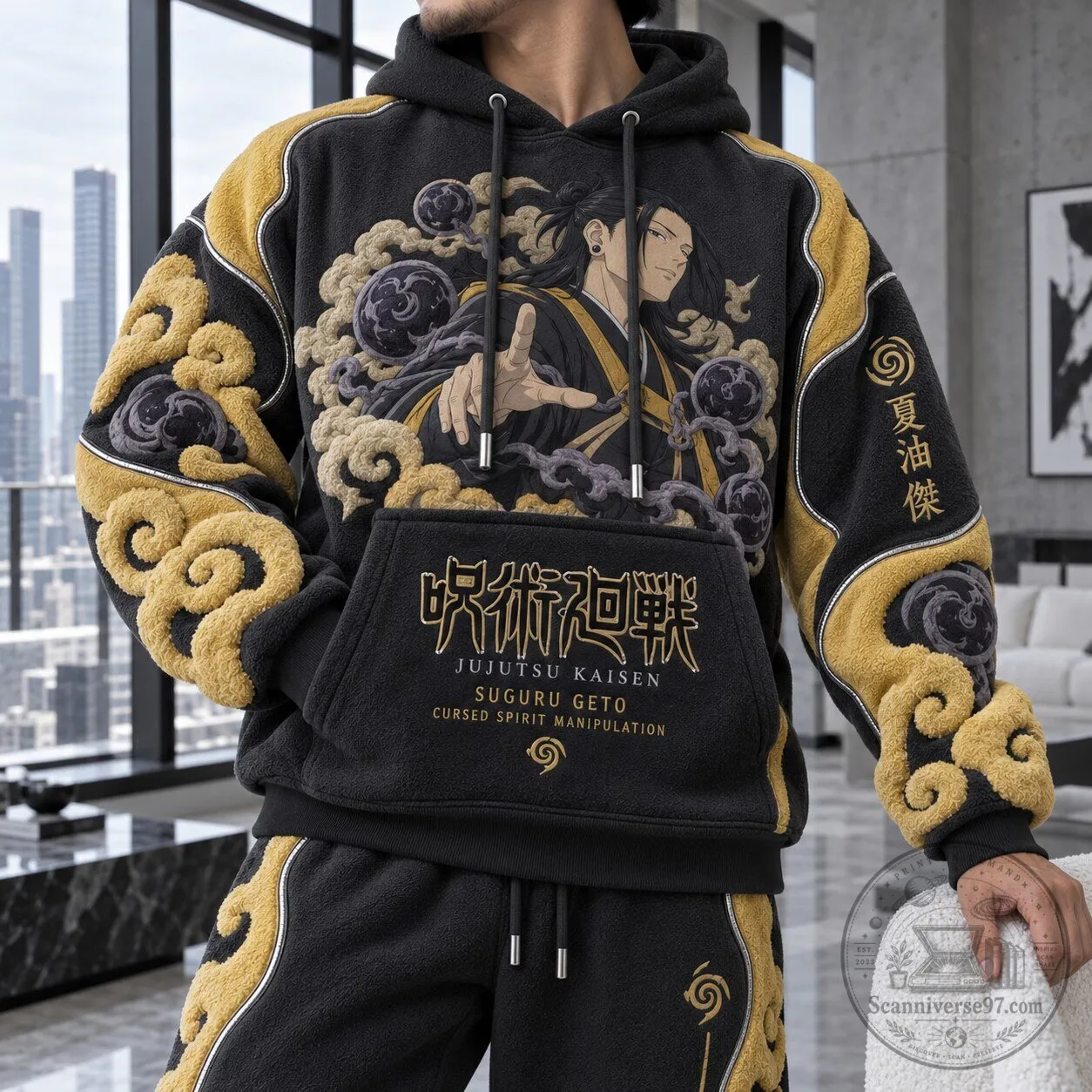 Anime Hoodie featuring Suguru Geto's Cursed Spirit Manipulation from Jujutsu Kaisen