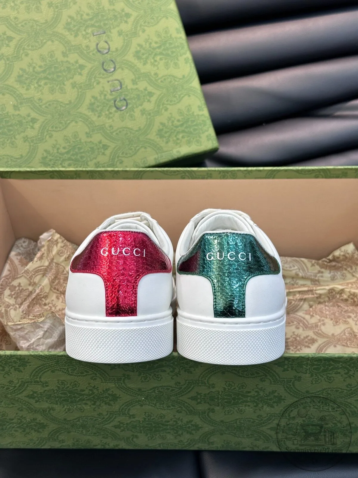 Gucci Ace Embroidered Bee White Leather Low-Top Sneakers Shoes 5 Gucci Ace Embroidered Bee White Leather Low-Top Sneakers Shoes
