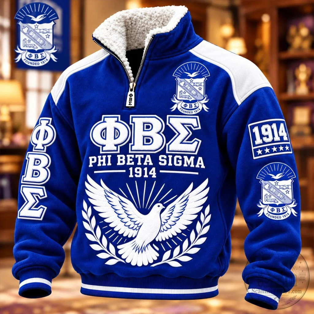 Phi Beta Sigma Fraternity 1914 Founded Sherpa Collar Quarter Zip Pullover Hoodie Phi Beta Sigma Fraternity 1914 Founded Sherpa Collar Quarter Zip Pullover Hoodie