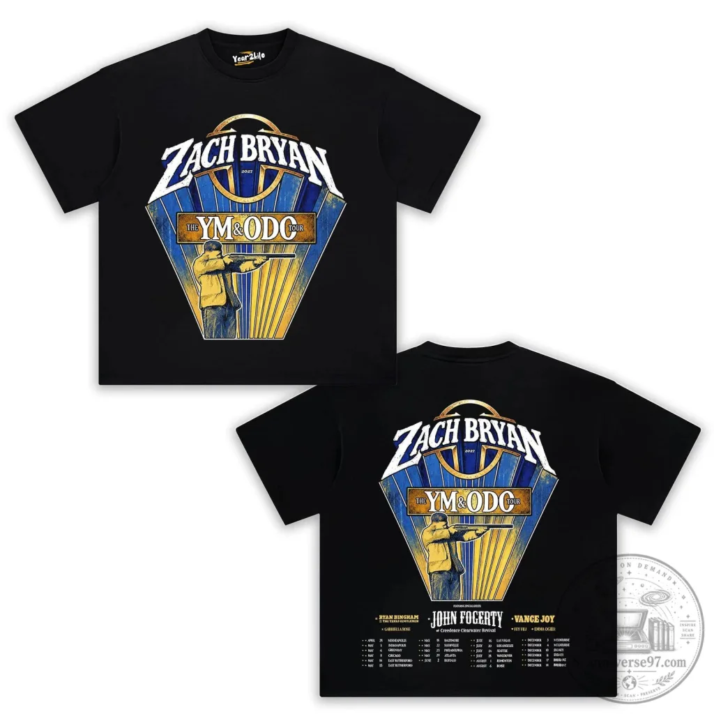Gucci Interlocking G Black Alligator Embossed Leather Loafer Shoes 31 Zach Bryan The M O D C Tour Concert Black T-Shirt