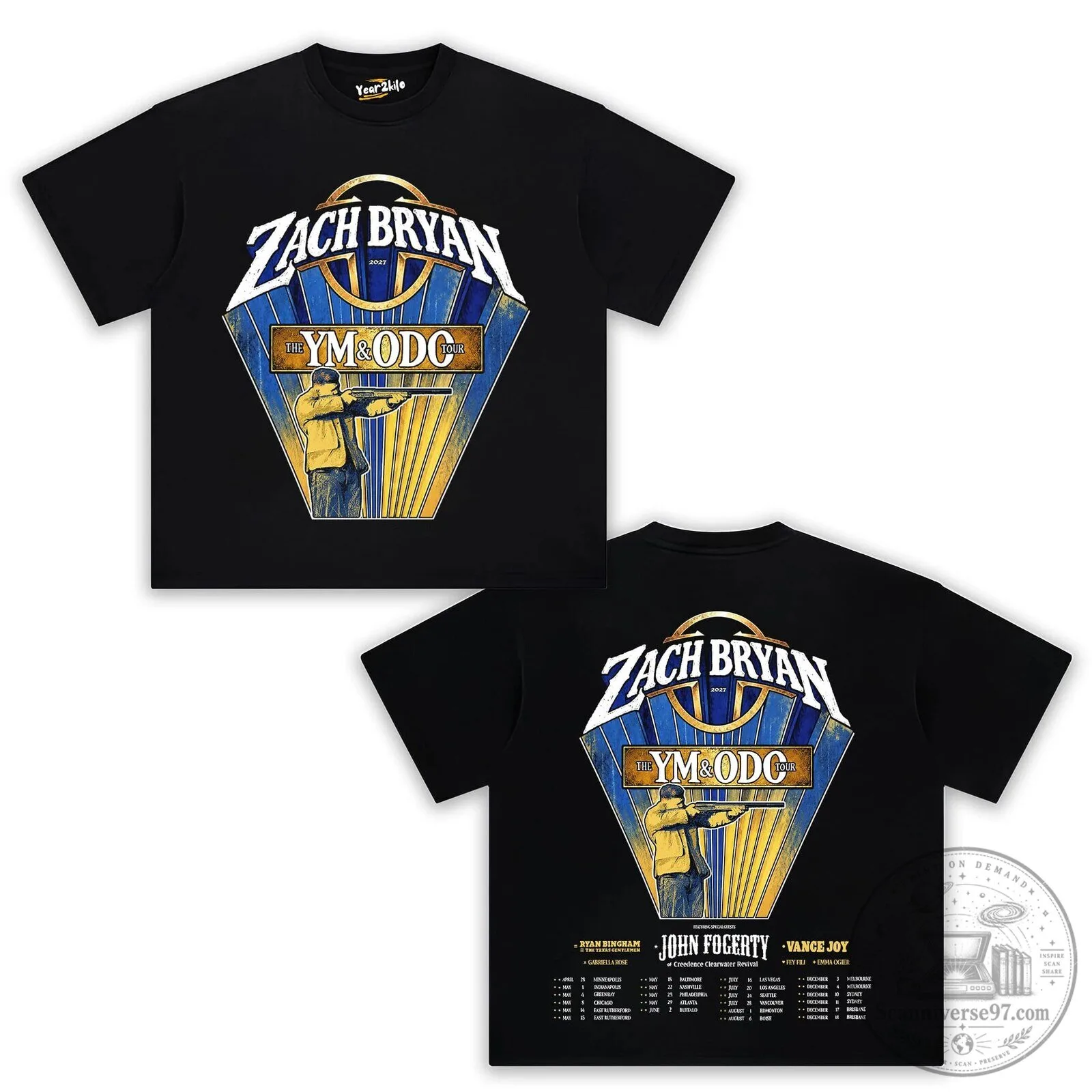 Zach Bryan The M O D C Tour Concert Black T-Shirt