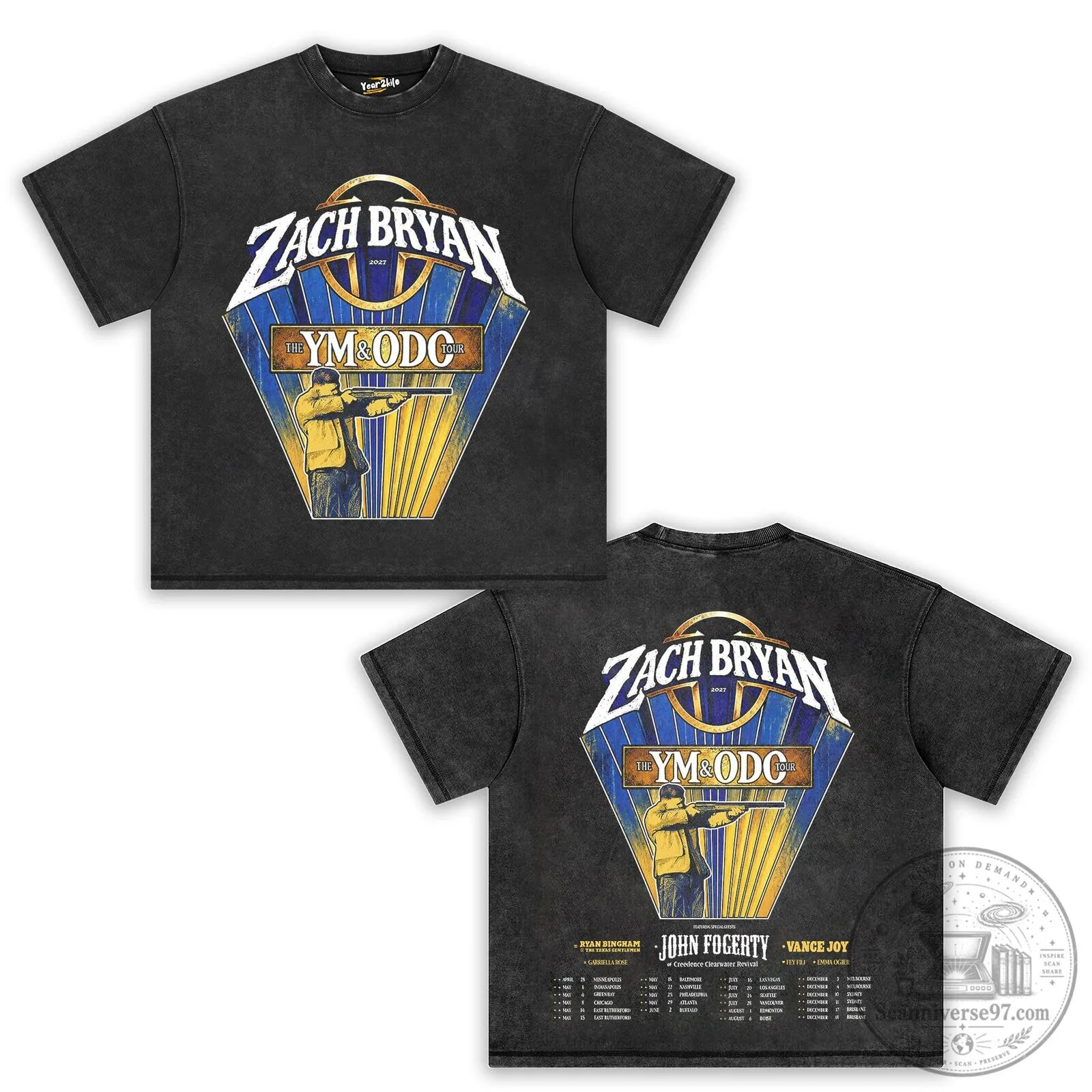 Zach Bryan The M O D C Tour Concert Black T-Shirt 4 Zach Bryan The M O D C Tour Concert Black T-Shirt