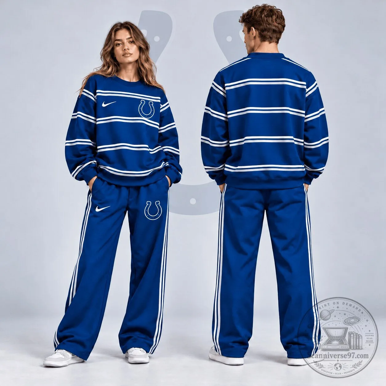 Indianapolis Colts Nike Crewneck Sweatshirt and Wide Leg Track Pants Set