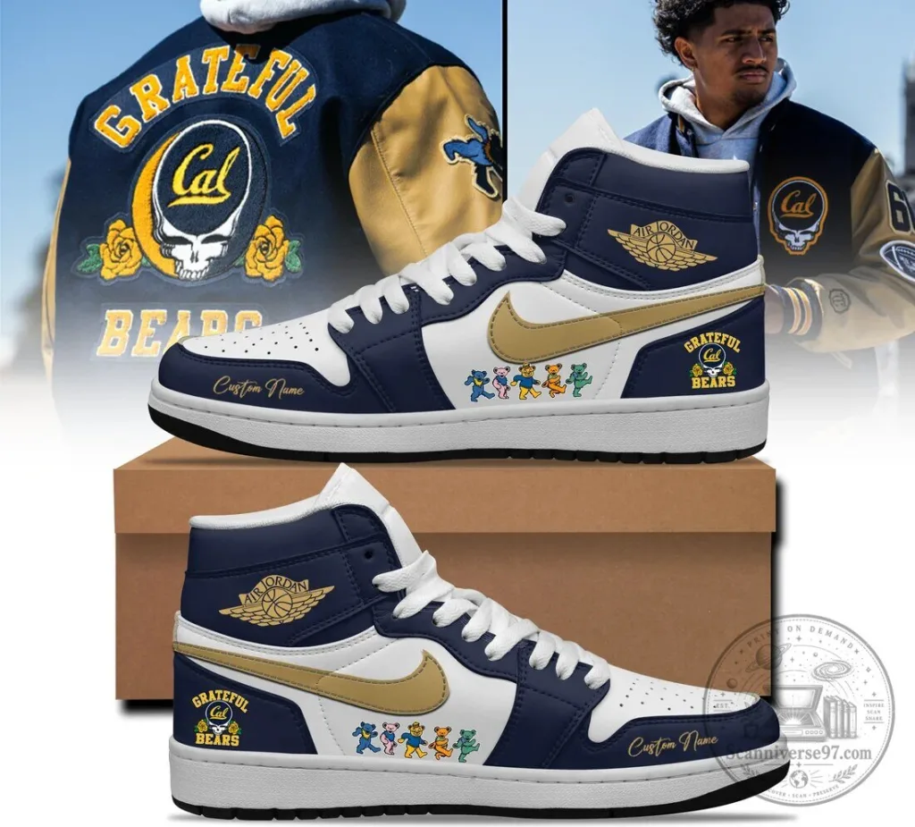 Grateful Dead Bears California Golden Bears Custom Name High Top Shoes 10 Grateful Dead Bears California Golden Bears Custom Name High Top Shoes