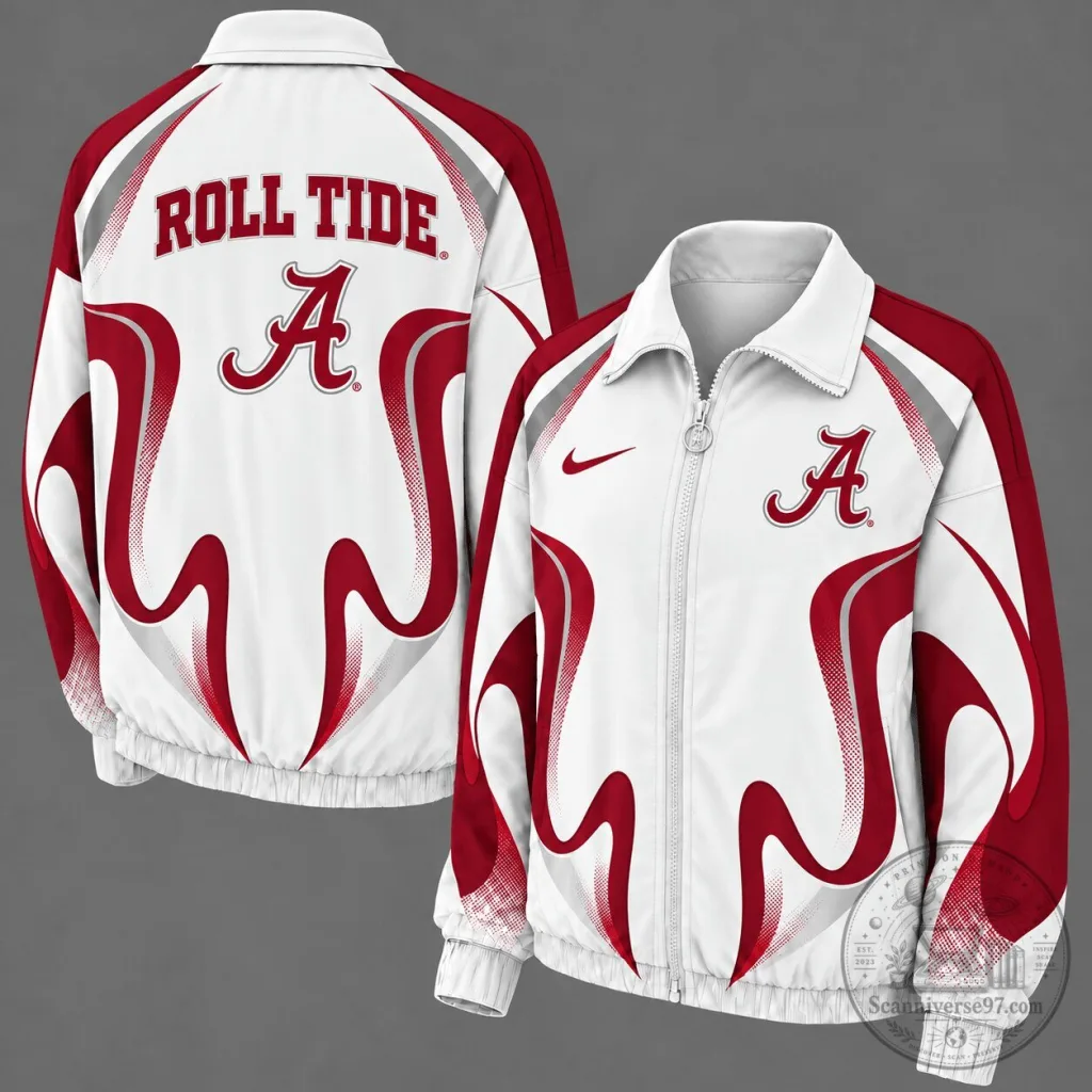 Alabama Crimson Tide Retro Flame Windbreaker Jacket Alabama Crimson Tide Retro Flame Windbreaker Jacket