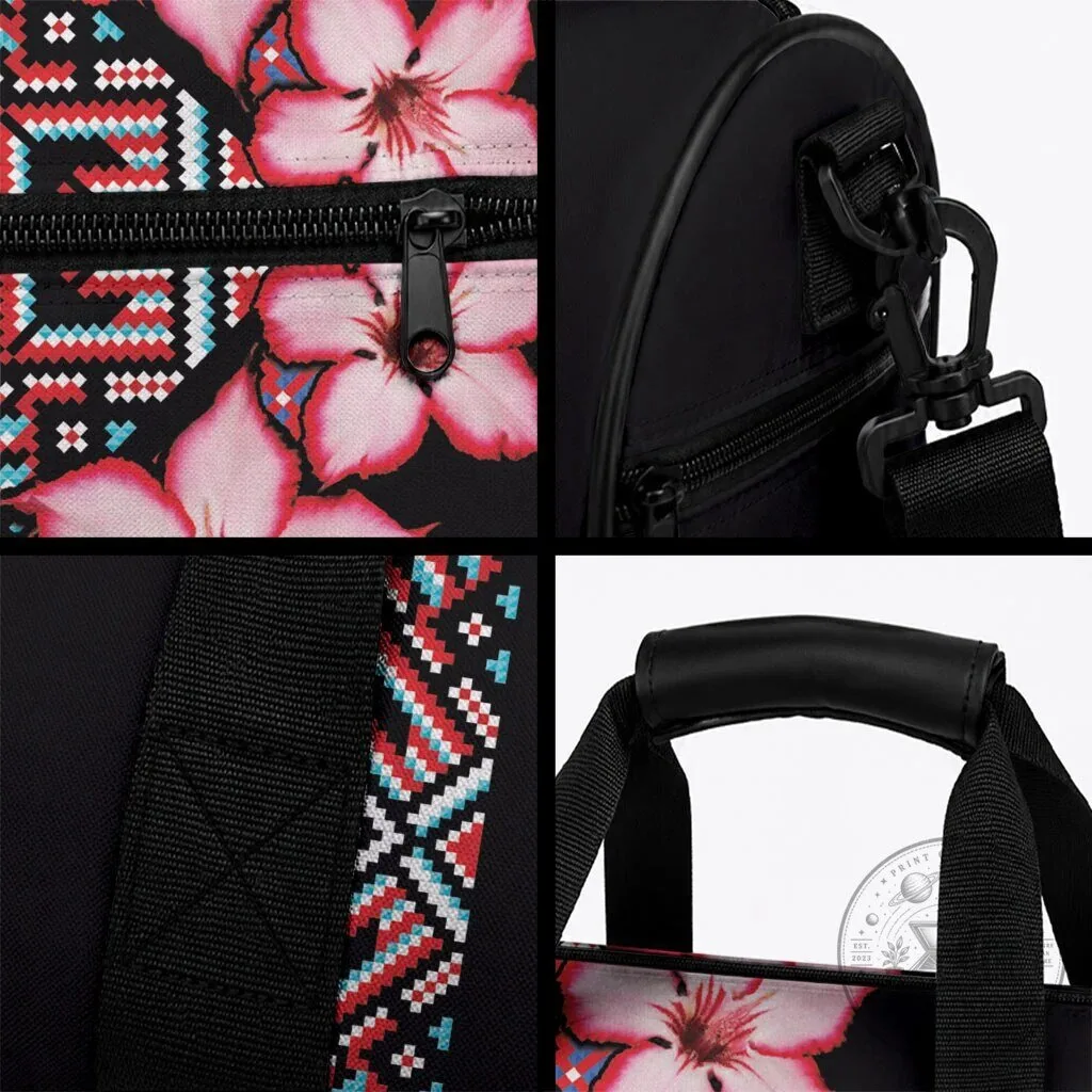 African Adenium Multiflorum Flowers Tribal Pattern Duffle Bag 6 African Adenium Multiflorum Flowers Tribal Pattern Duffle Bag
